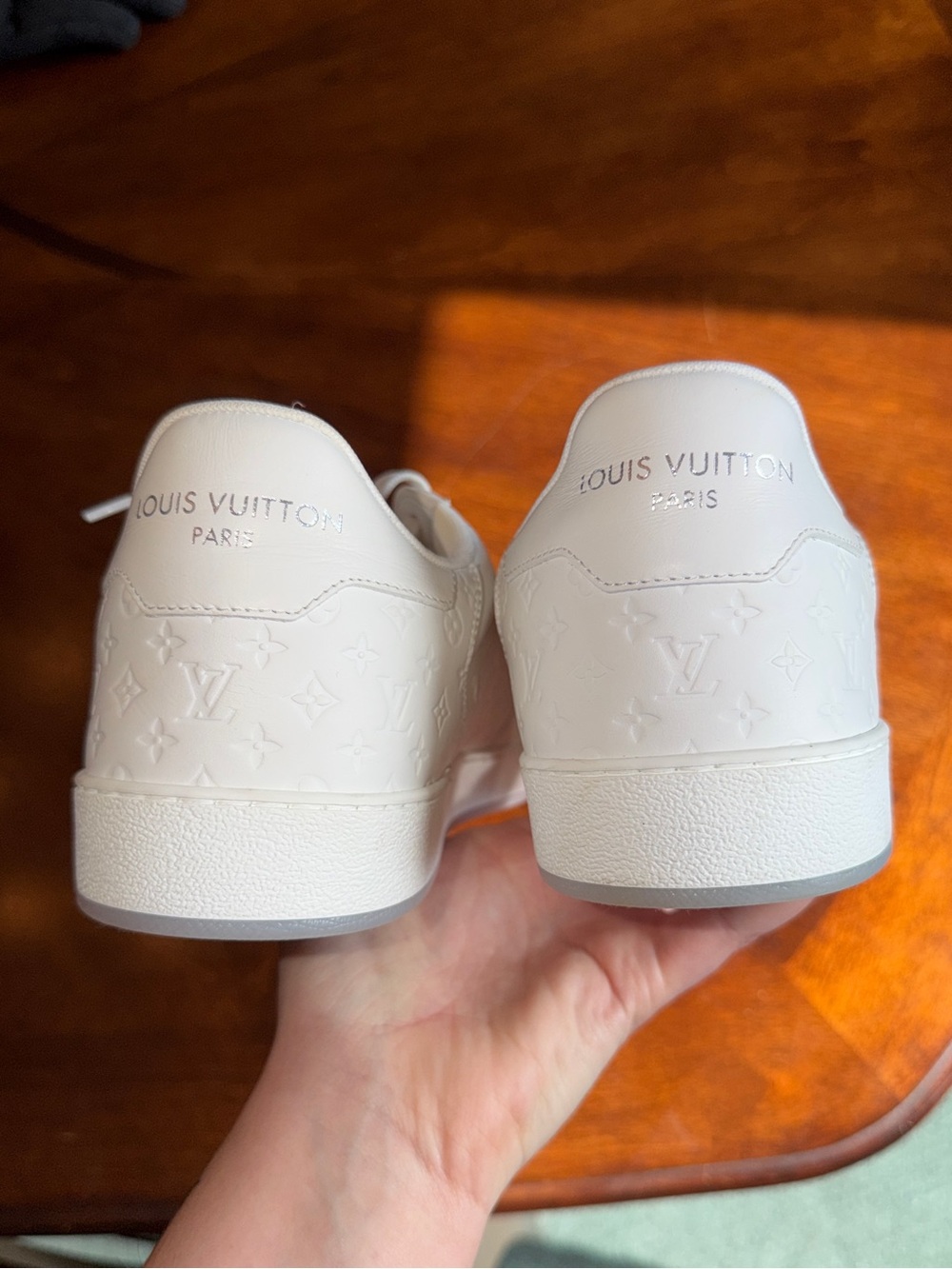 Louis Vuitton Rivoli All-White Sneakers - Embossed Monogram Low-Top - Picture 2 of 7